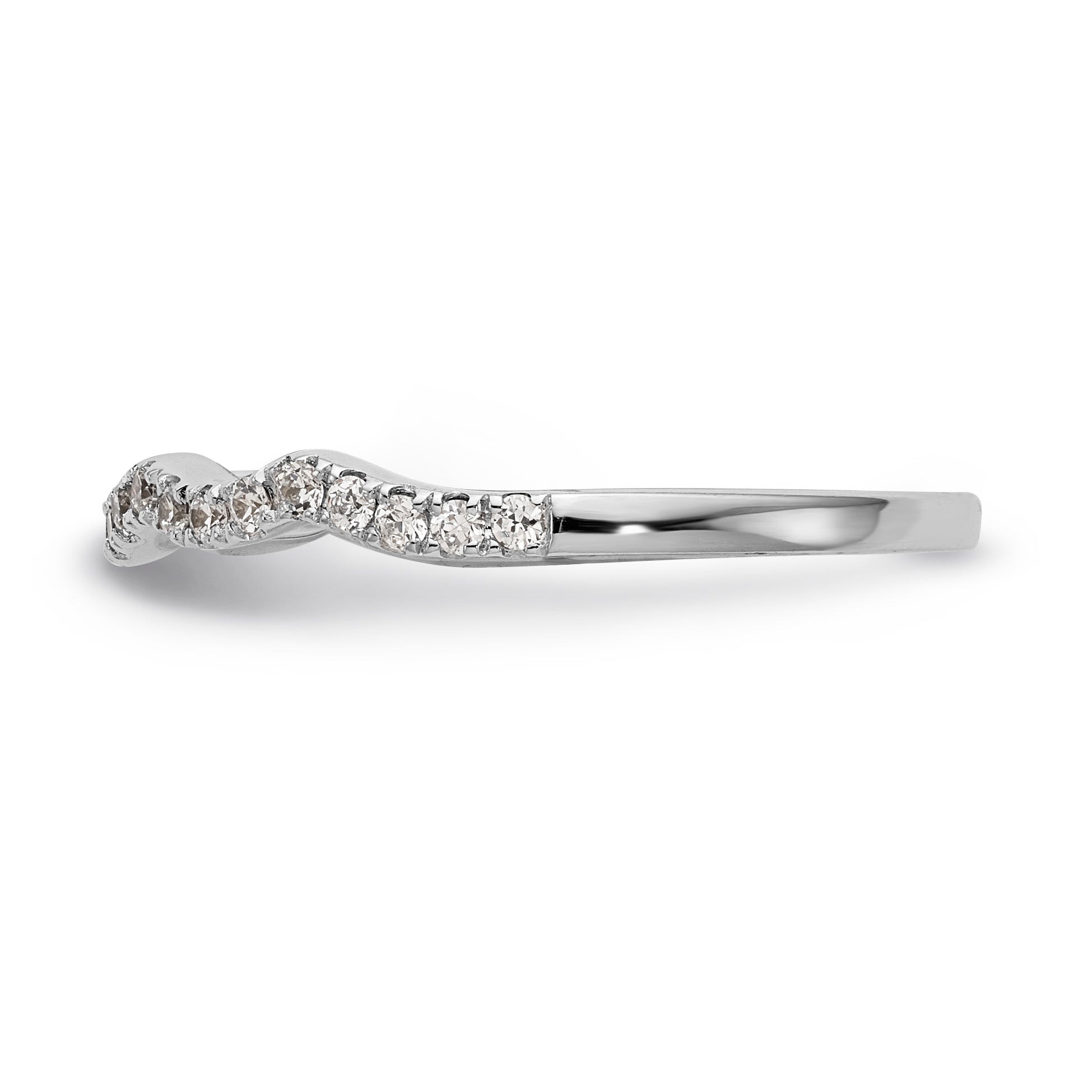 14K Weißgold Diamant-Trauring