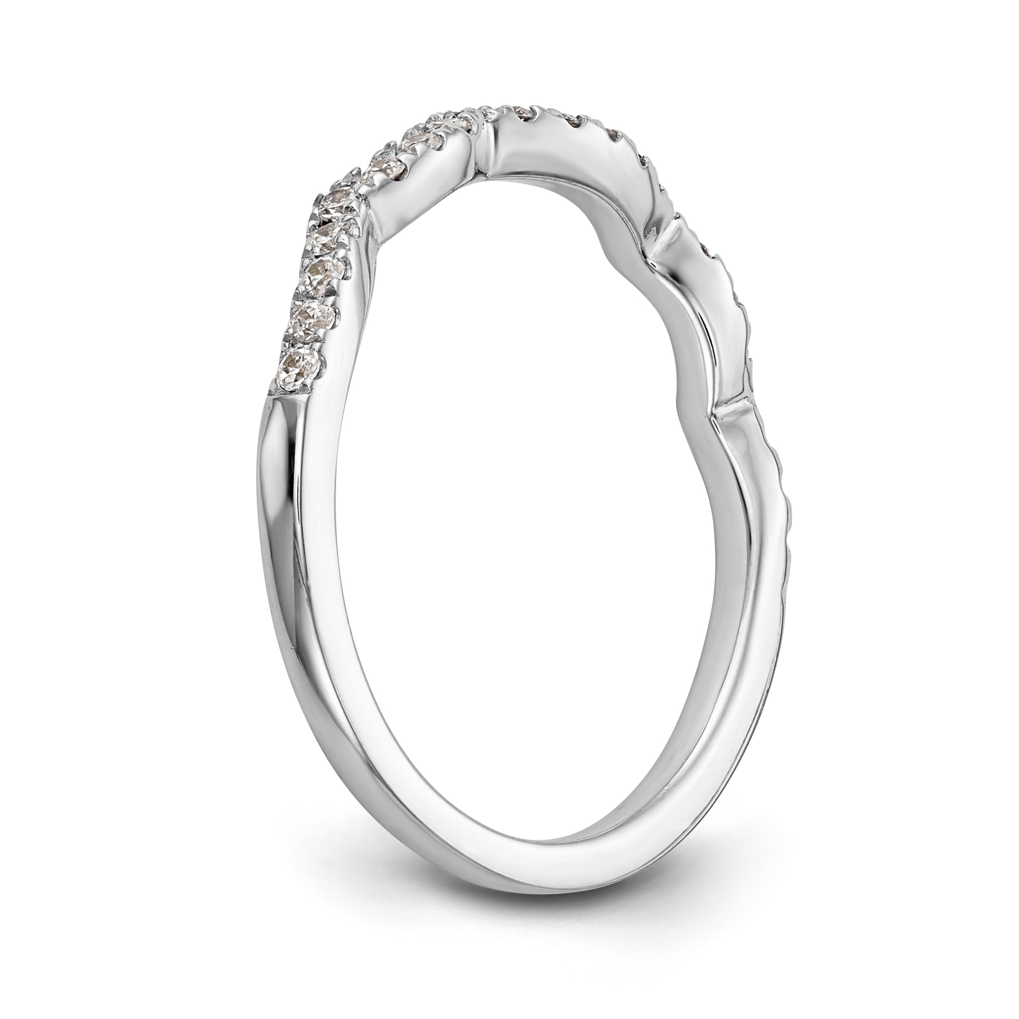 14K Weißgold Diamant-Trauring