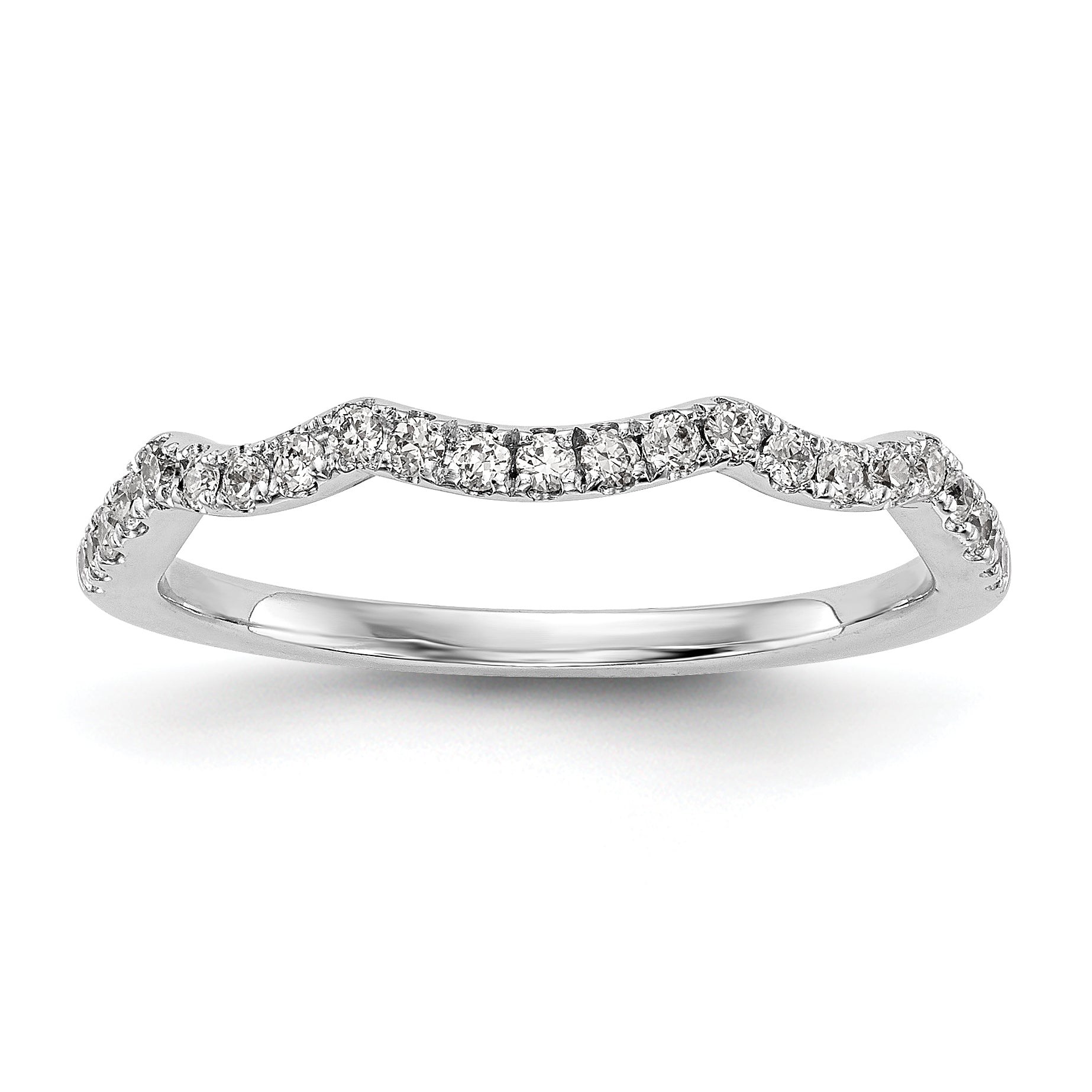 14K Weißgold Diamant-Trauring