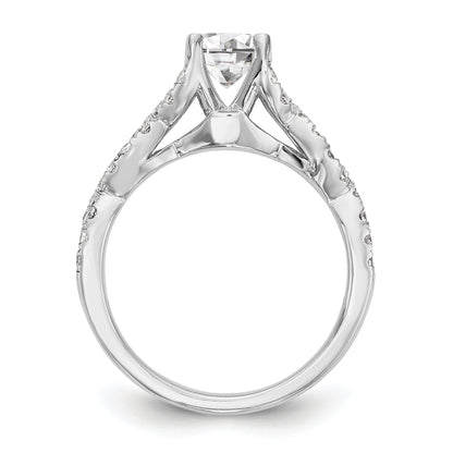 14K Weißgold Verlobungsring mit simuliertem Diamanten
