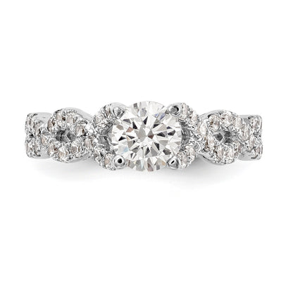 14K Weißgold Verlobungsring mit simulierten Diamanten