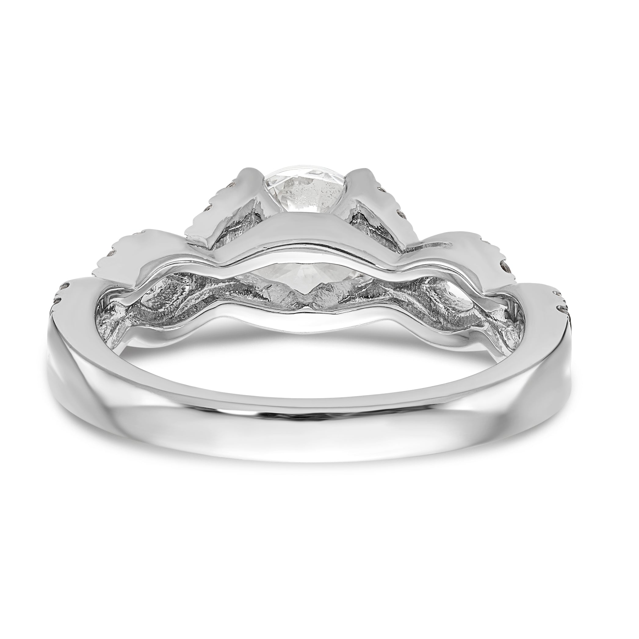 Verlobungsring aus 14K Weißgold mit simulierten Diamanten