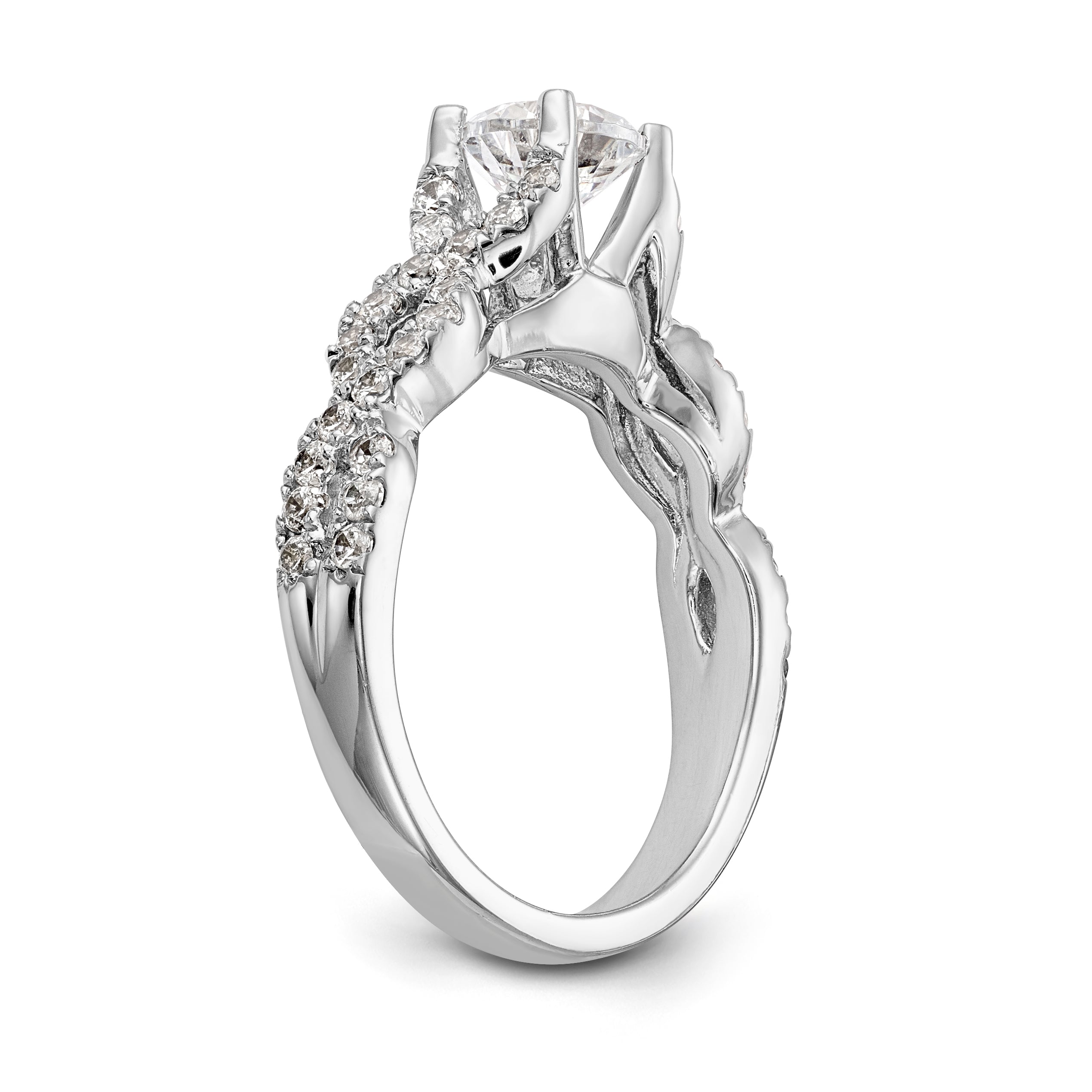 14K Weißgold Verlobungsring mit simuliertem Diamanten