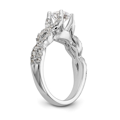 14K Weißgold Verlobungsring mit simulierten Diamanten