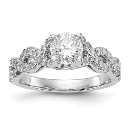 14K Weißgold Verlobungsring mit simuliertem Diamanten