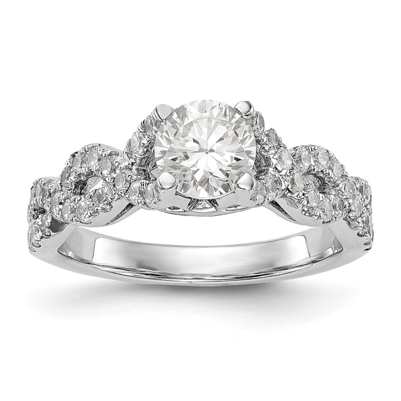 14K Weißgold Verlobungsring mit simuliertem Diamanten