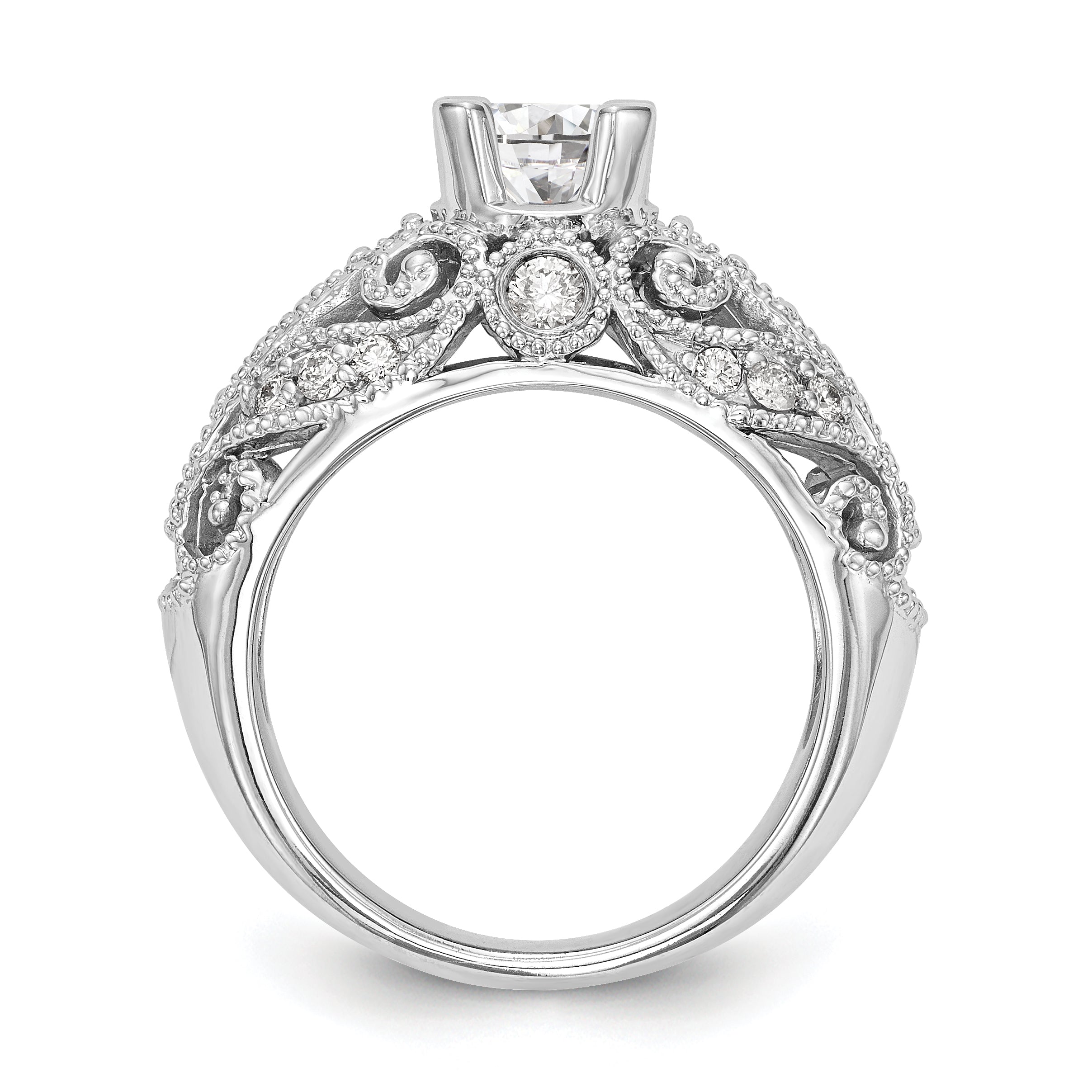 14K Weißgold-Verlobungsring mit simuliertem Diamanten