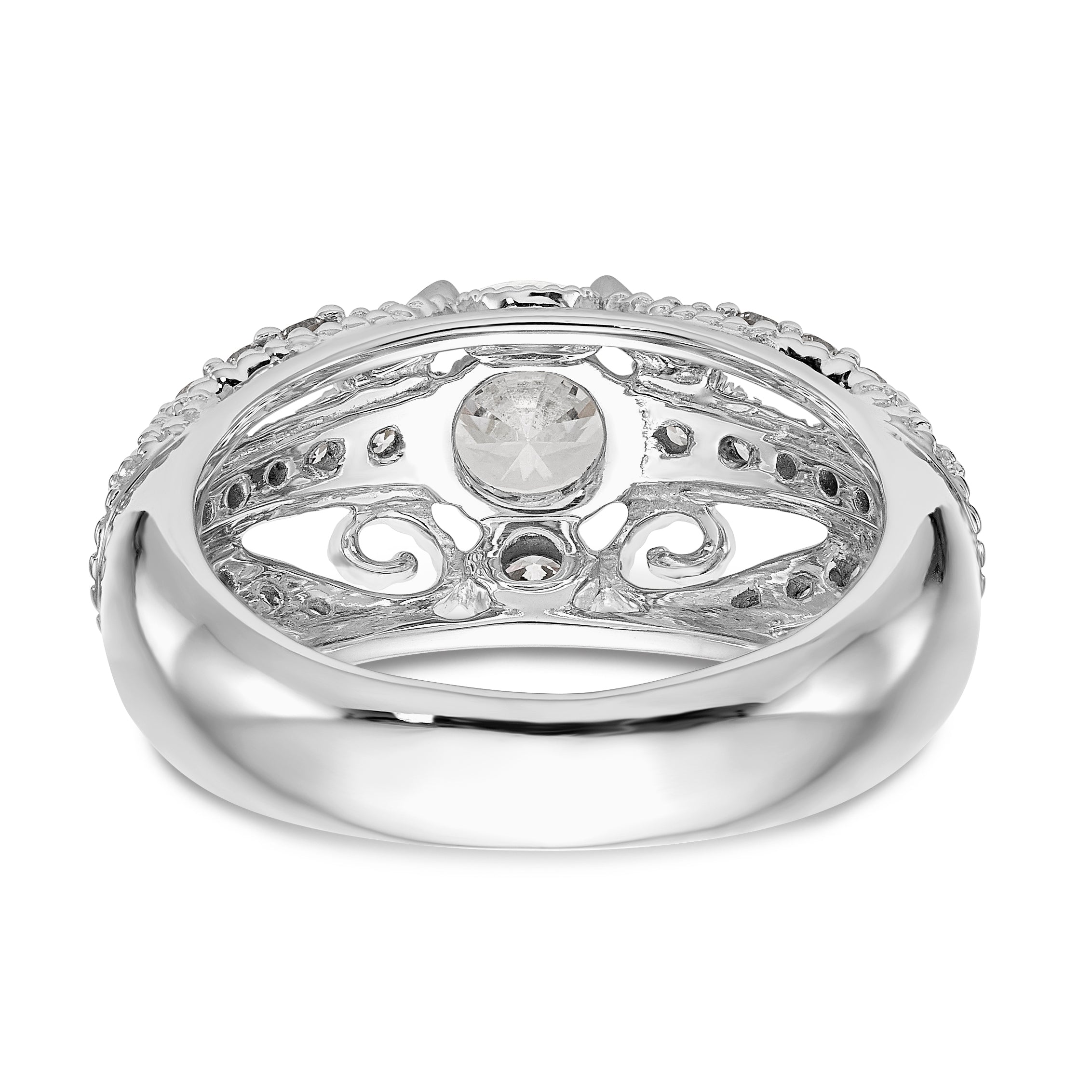 14K Weißgold-Verlobungsring mit simuliertem Diamanten