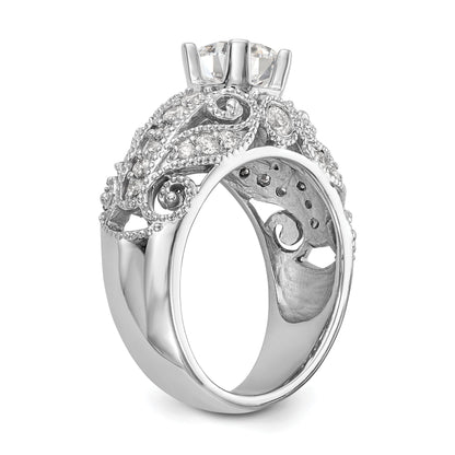 14K Weißgold-Verlobungsring mit simuliertem Diamanten