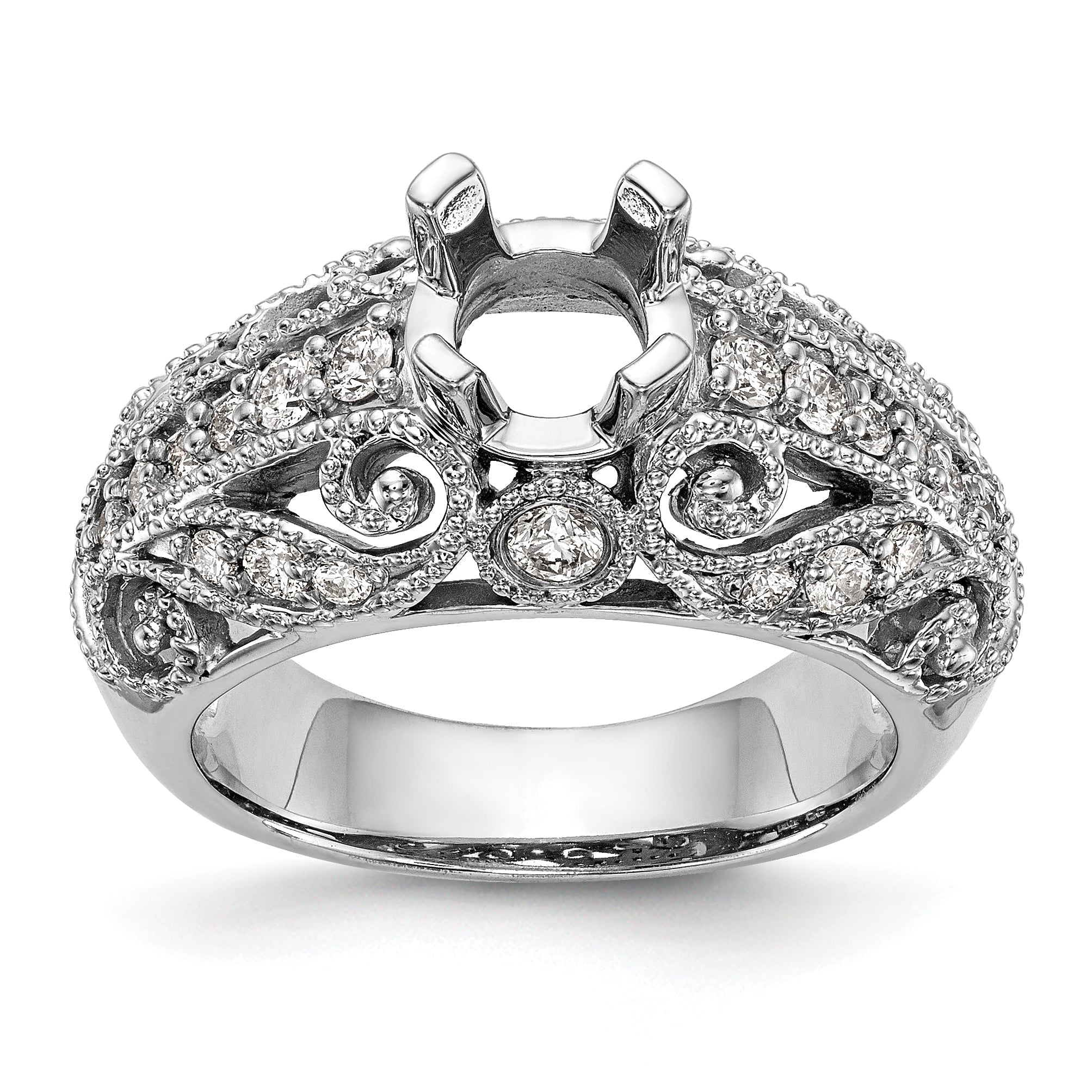 14K Weißgold-Verlobungsring mit simuliertem Diamanten