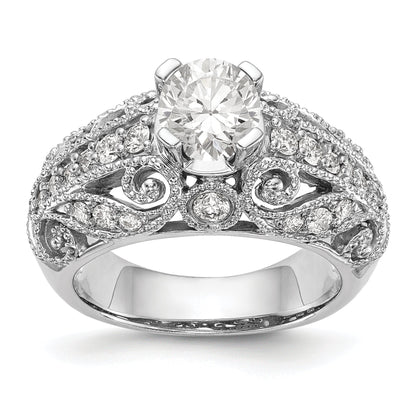 14K Weißgold-Verlobungsring mit simuliertem Diamanten