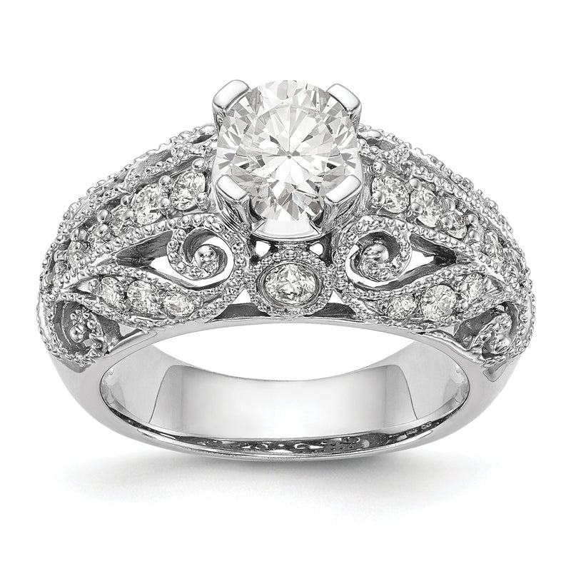 14K Weißgold-Verlobungsring mit simuliertem Diamanten