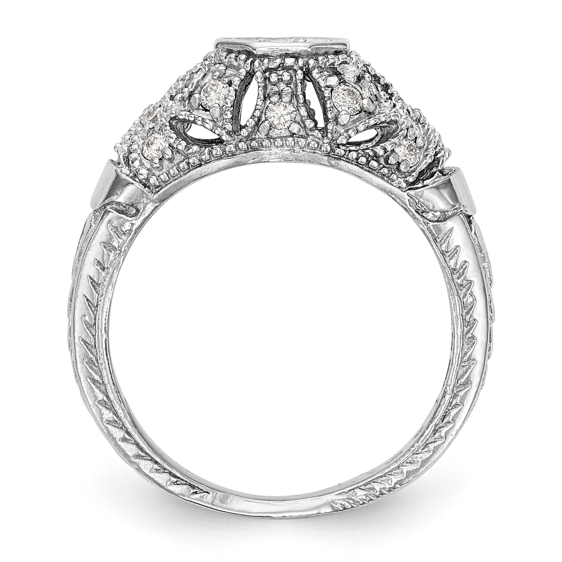 14K Weißgold Verlobungsring mit simuliertem Diamant