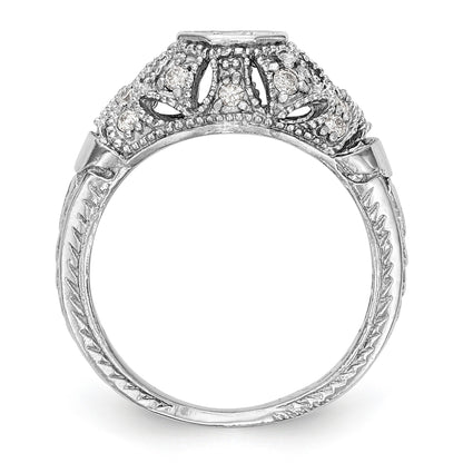 14K Weißgold Verlobungsring mit simuliertem Diamant