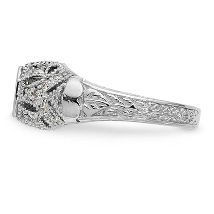 14K Weißgold Verlobungsring mit simuliertem Diamant
