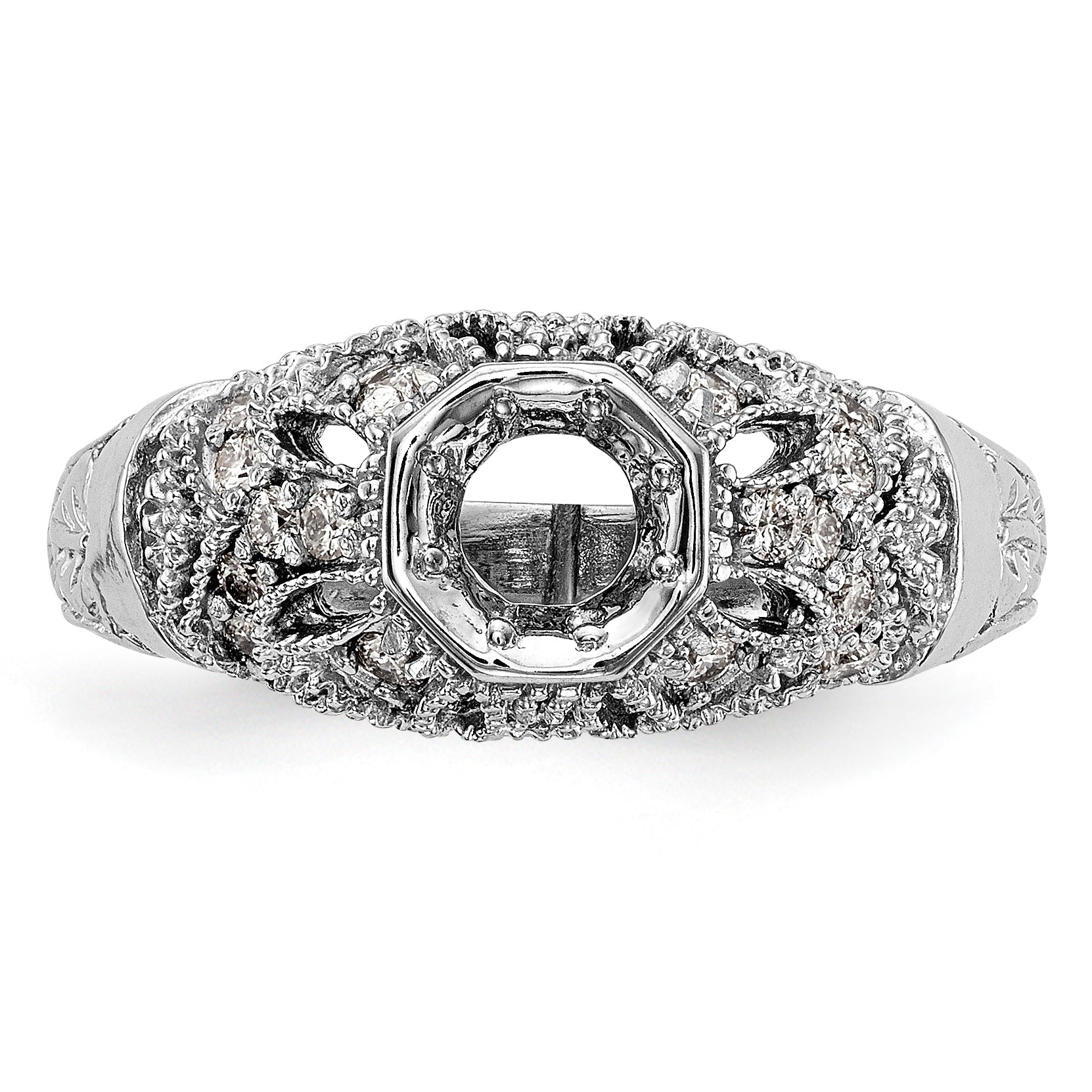 14K Weißgold Verlobungsring mit simuliertem Diamant