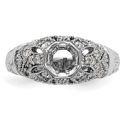 14K Weißgold Verlobungsring mit simuliertem Diamant