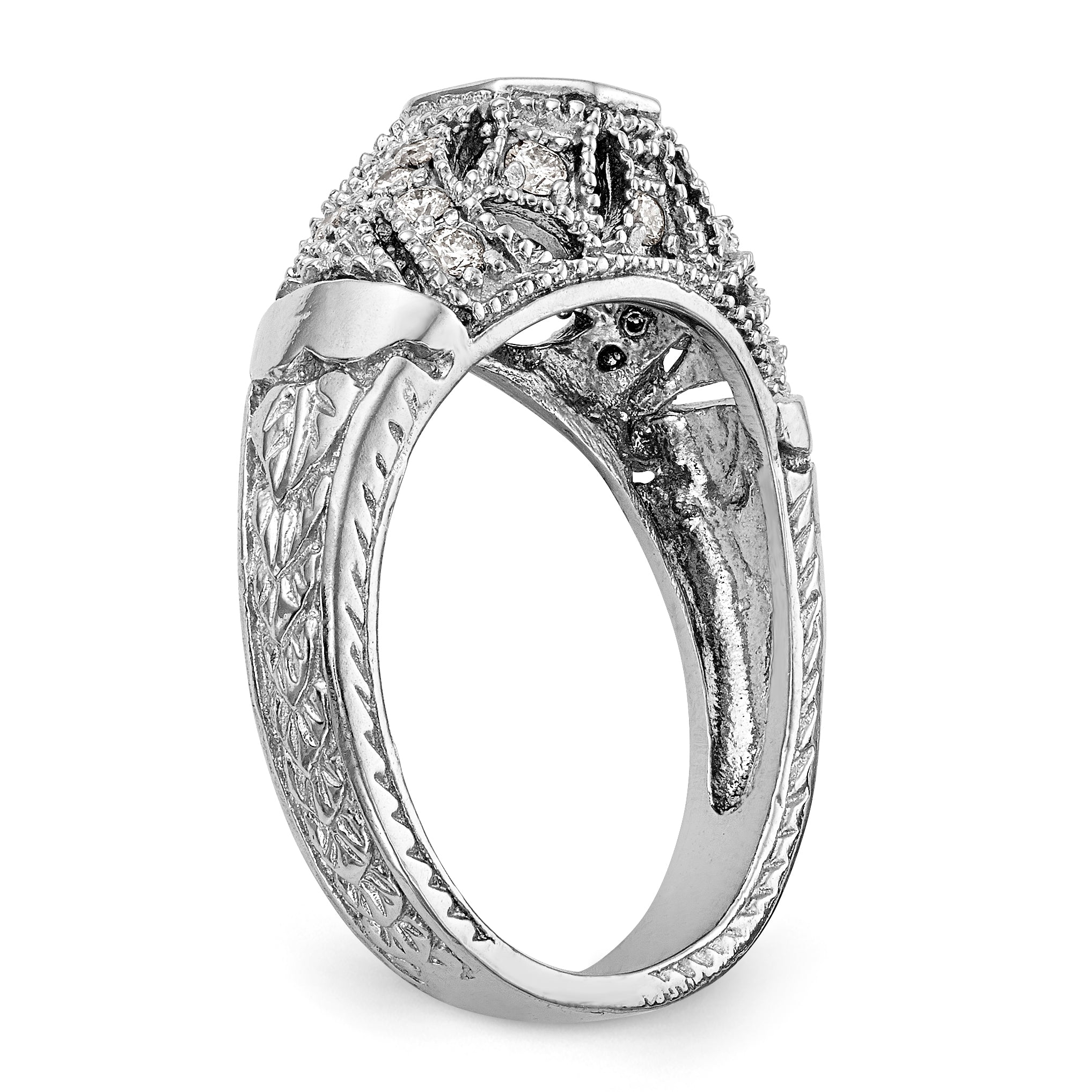 14K Weißgold Verlobungsring mit simuliertem Diamant