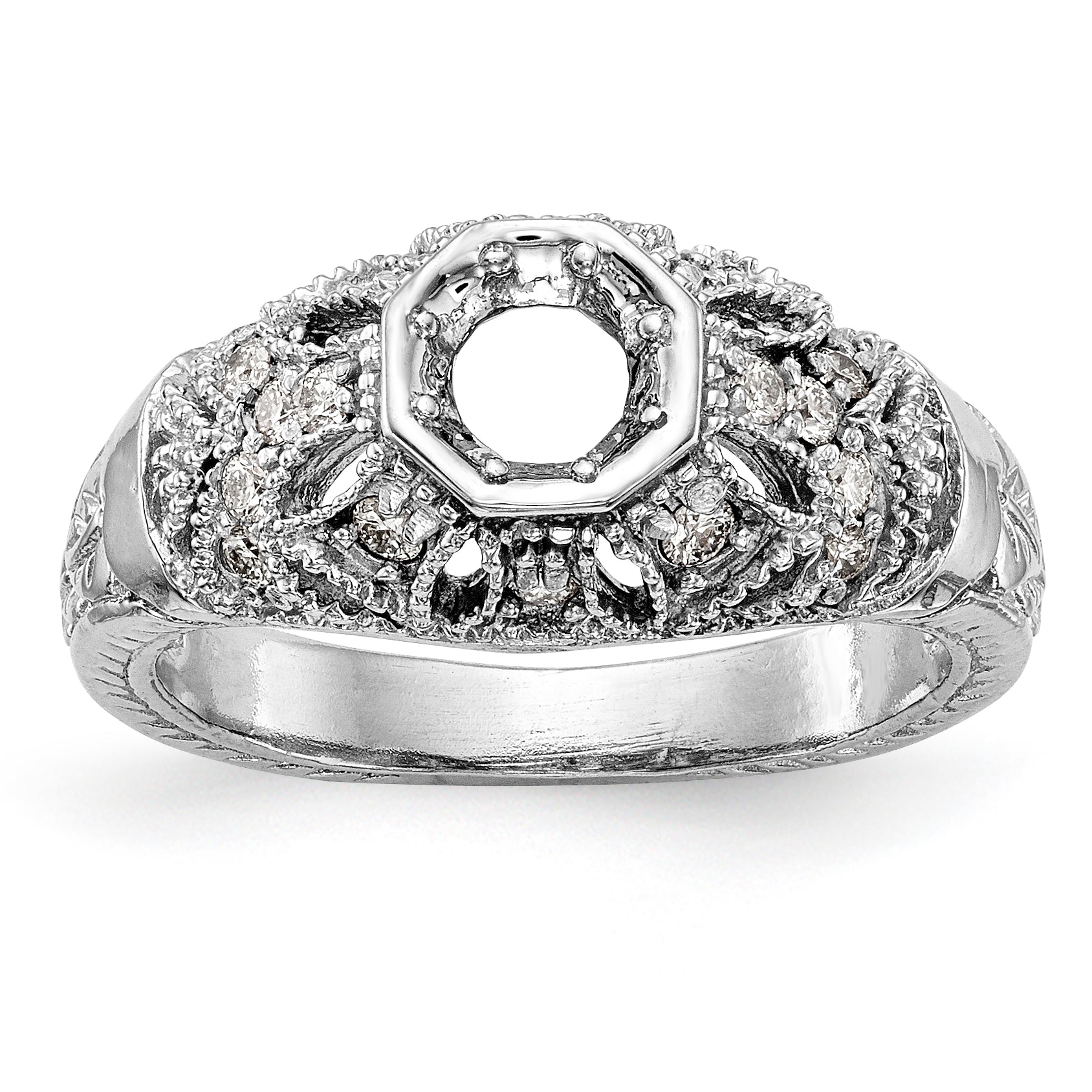 14K Weißgold Verlobungsring mit simuliertem Diamant