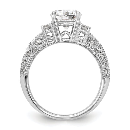 14K Weißgold Verlobungsring mit simulierten Diamanten