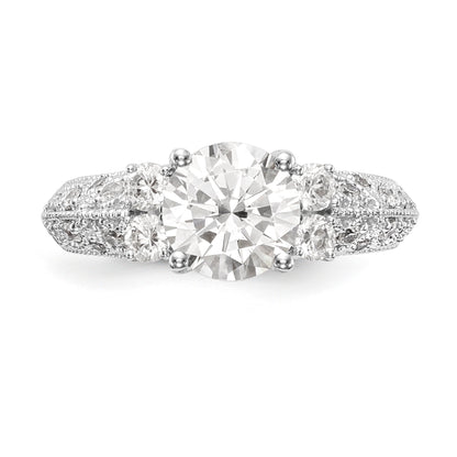 14K Weißgold Verlobungsring mit simulierten Diamanten