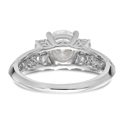 14K Weißgold Verlobungsring mit simulierten Diamanten