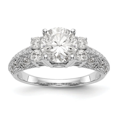 14K Weißgold Verlobungsring mit simulierten Diamanten