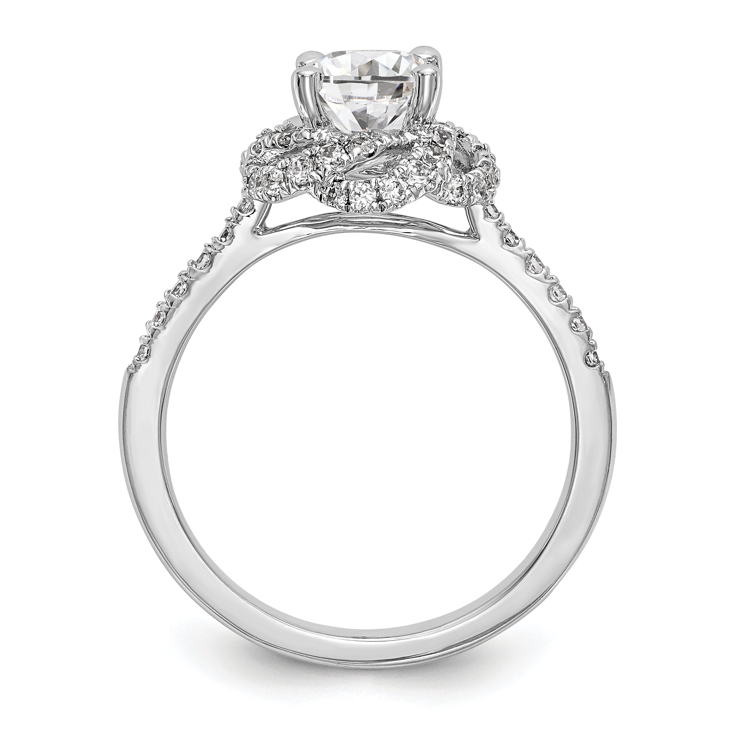 14K Weißgold Verlobungsring mit simuliertem Diamanten