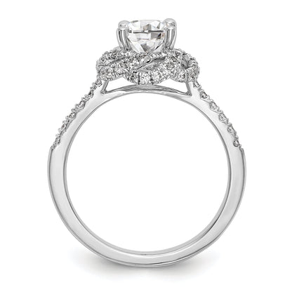 14K Weißgold Verlobungsring mit simulierten Diamanten