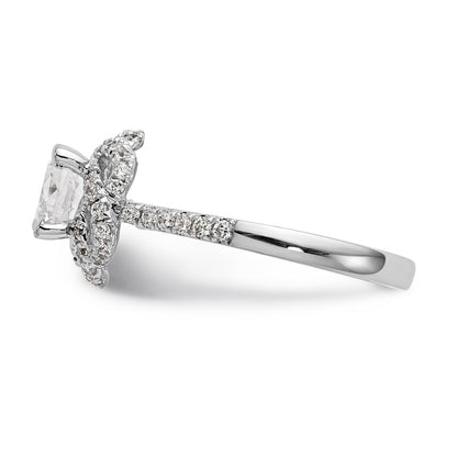 14K Weißgold Verlobungsring mit simulierten Diamanten