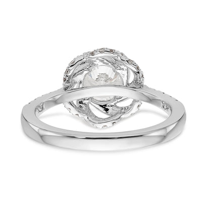 14K Weißgold Verlobungsring mit simuliertem Diamanten