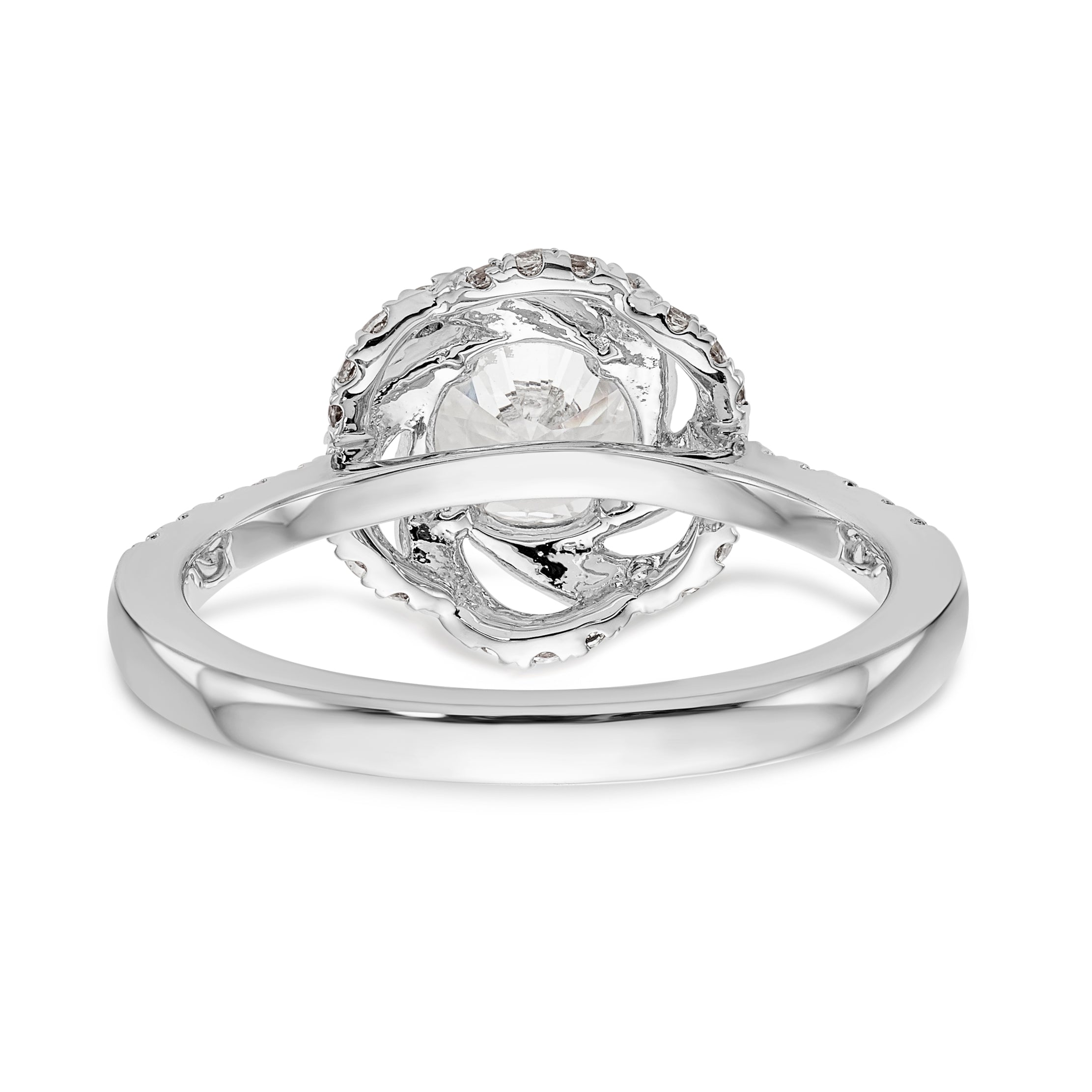 14K Weißgold Verlobungsring mit simulierten Diamanten