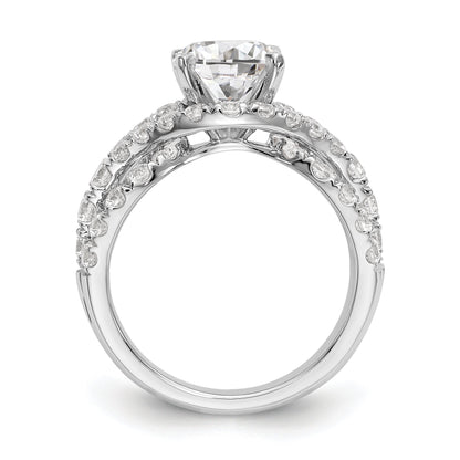 14K Weißgold Verlobungsring mit simulierten Diamanten