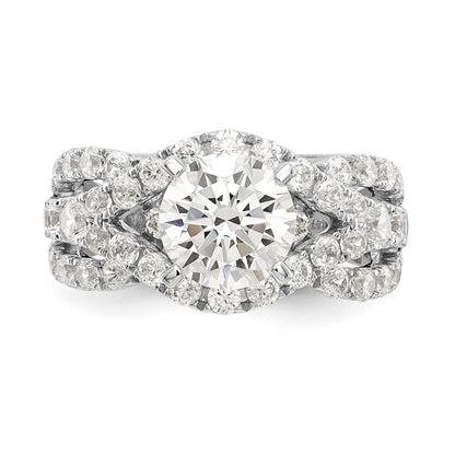 14K Weißgold Verlobungsring mit simulierten Diamanten