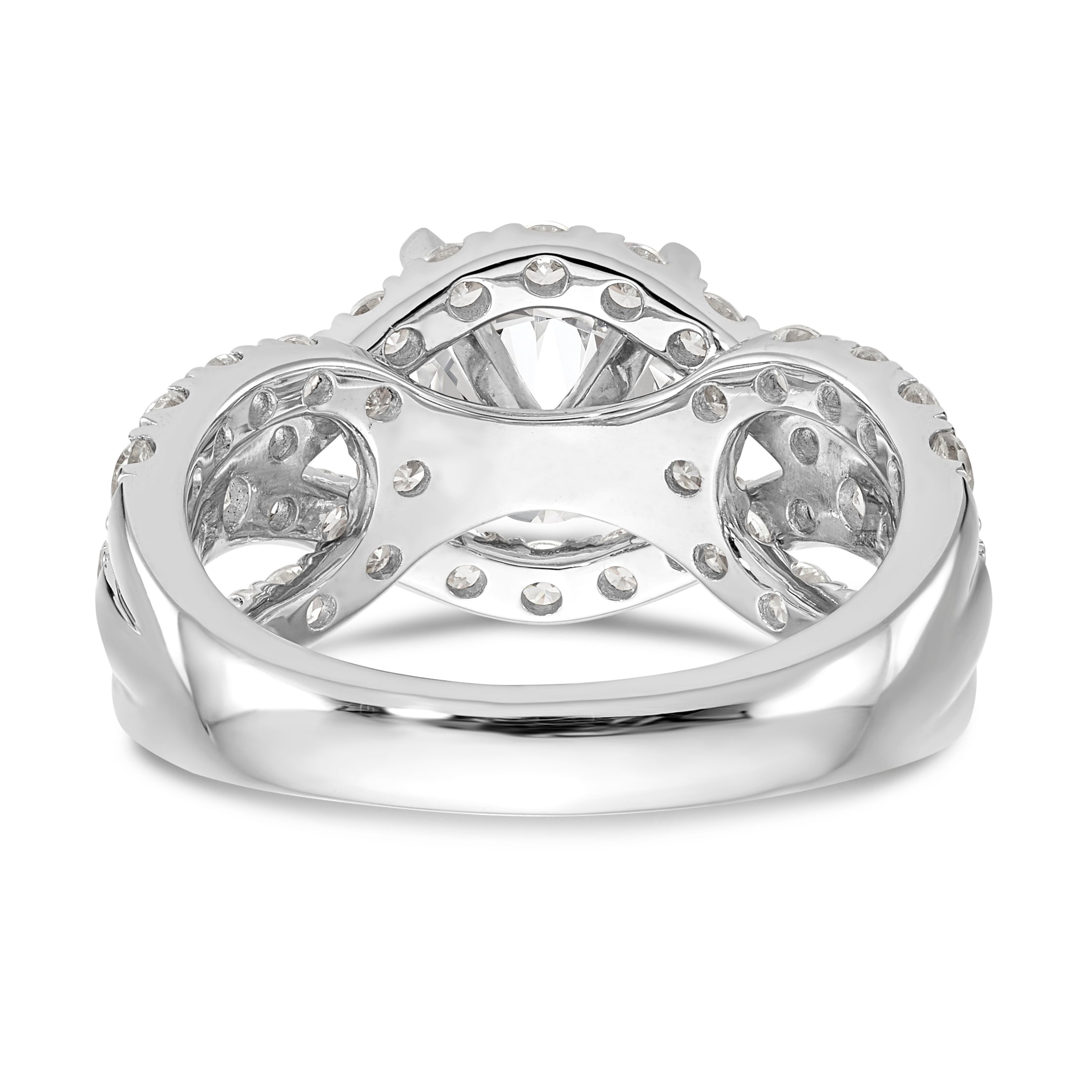 14K Weißgold Verlobungsring mit simulierten Diamanten