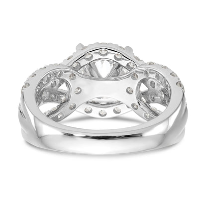 14K Weißgold Verlobungsring mit simulierten Diamanten