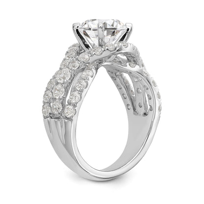 14K Weißgold Verlobungsring mit simulierten Diamanten