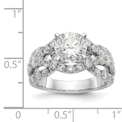 14K Weißgold Verlobungsring mit simulierten Diamanten