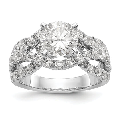 14K Weißgold Verlobungsring mit simulierten Diamanten