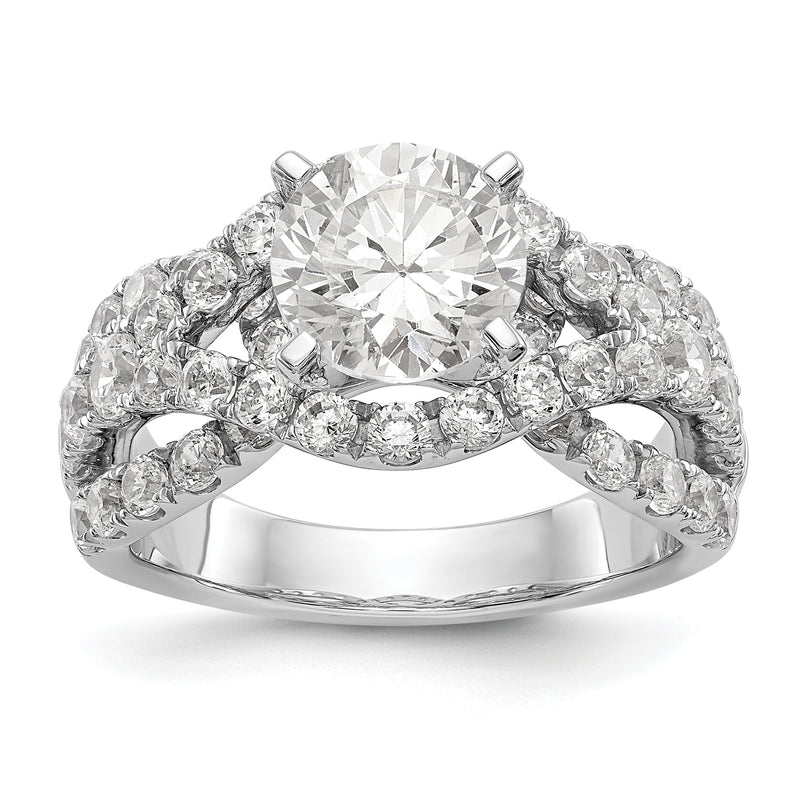 14K Weißgold Verlobungsring mit simulierten Diamanten