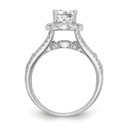 14K Weißgold Verlobungsring mit simulierten Diamanten