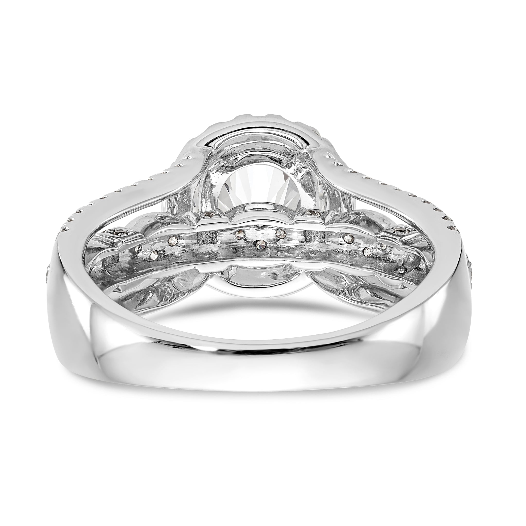 14K Weißgold Verlobungsring mit simulierten Diamanten