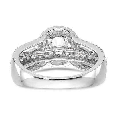 14K Weißgold Verlobungsring mit simulierten Diamanten
