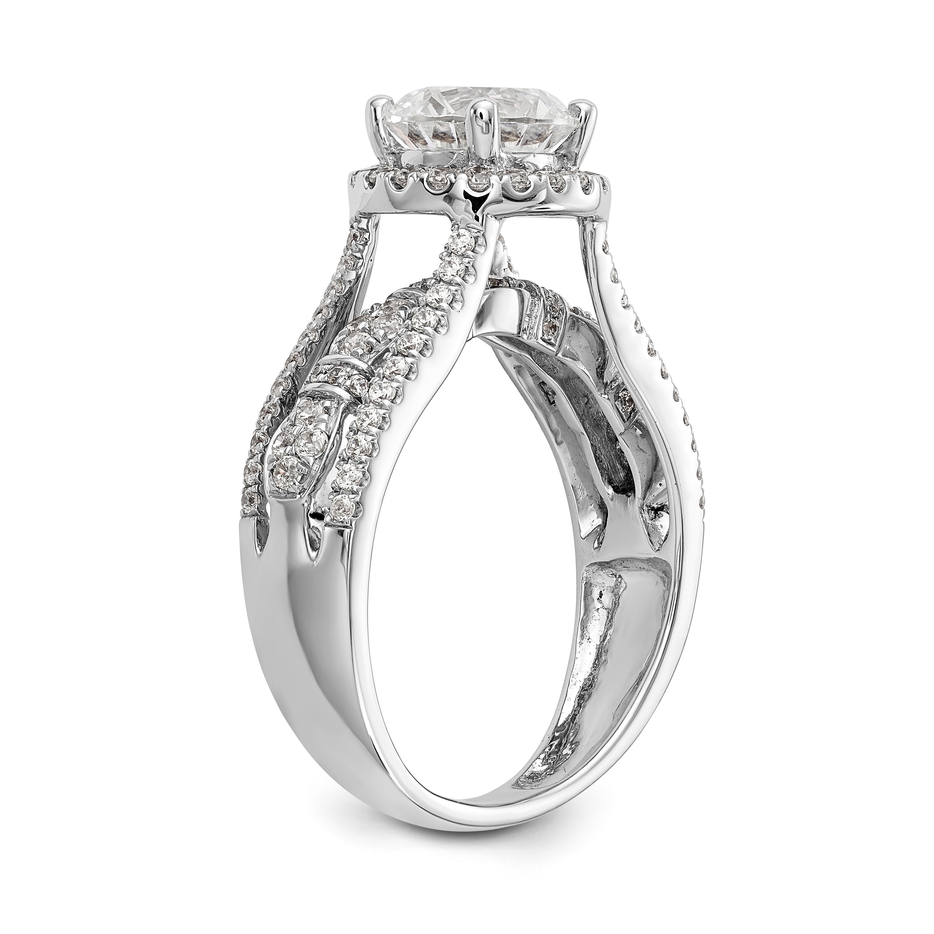14K Weißgold Verlobungsring mit simulierten Diamanten