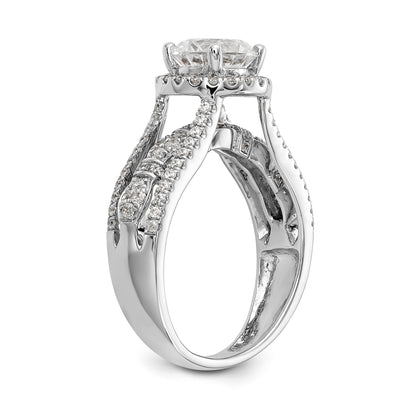 14K Weißgold Verlobungsring mit simulierten Diamanten