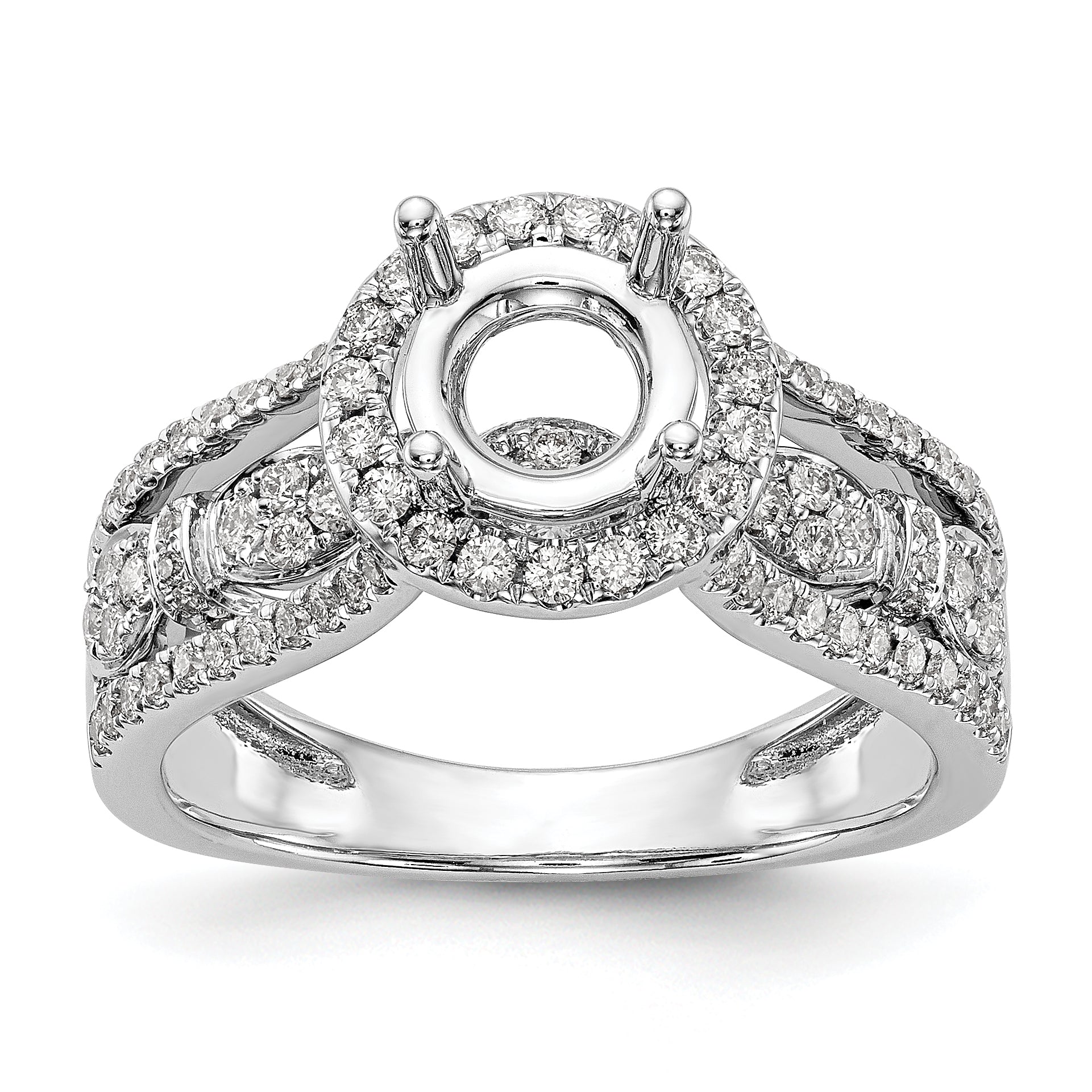 14K Weißgold Verlobungsring mit simulierten Diamanten