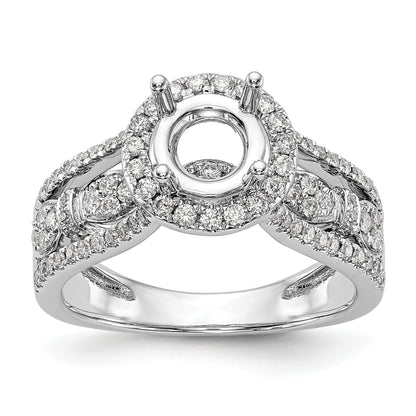 14K Weißgold Verlobungsring mit simulierten Diamanten