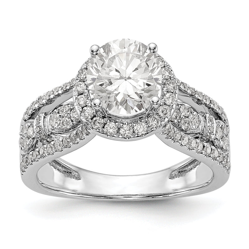 14K Weißgold Verlobungsring mit simulierten Diamanten