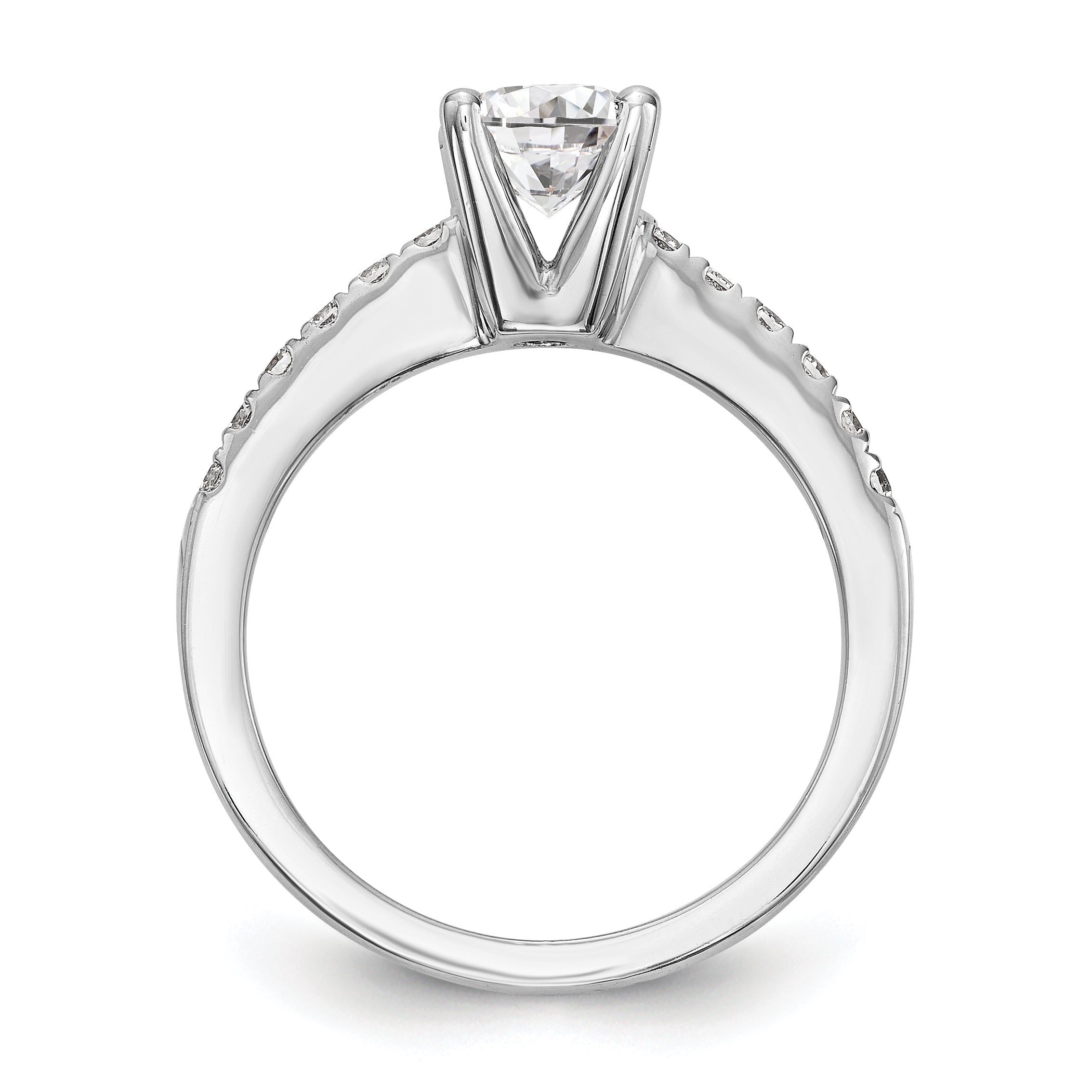 14K Weißgold Verlobungsring mit simulierten Diamanten