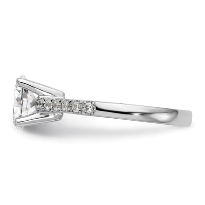 14K Weißgold Verlobungsring mit simuliertem Diamanten